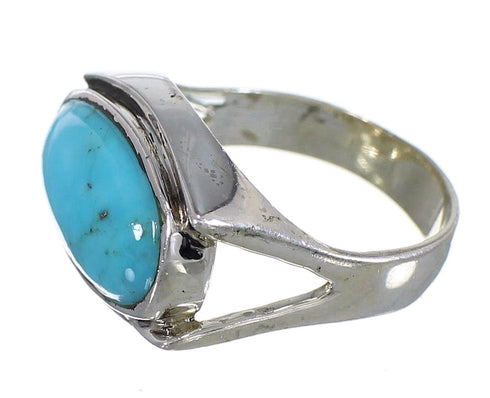 Silver Southwest Turquoise Jewelry Ring Size 5-3/4 QX83809